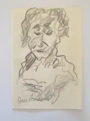 Jan Sierhuis - Zelfportret - 1992 - Potloodtekening - 14 x 10 cm - Gesigneerd verkauft für € 45!