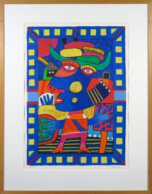 Clemens Briels - Zeefdruk, Le sobran banana - Ingelijst kopen? Bied vanaf 100!