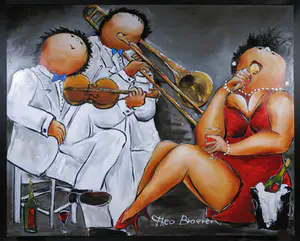 Theo Broeren - Acryl op doek, Gouden trio (Zeer groot) kopen? Bied vanaf 150!