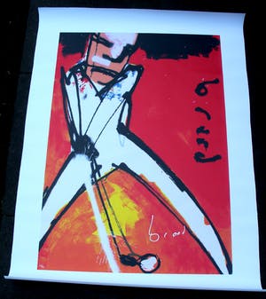 Herman Brood - Zeefdruk op linnen: "golf" kopen? Bied vanaf 599!