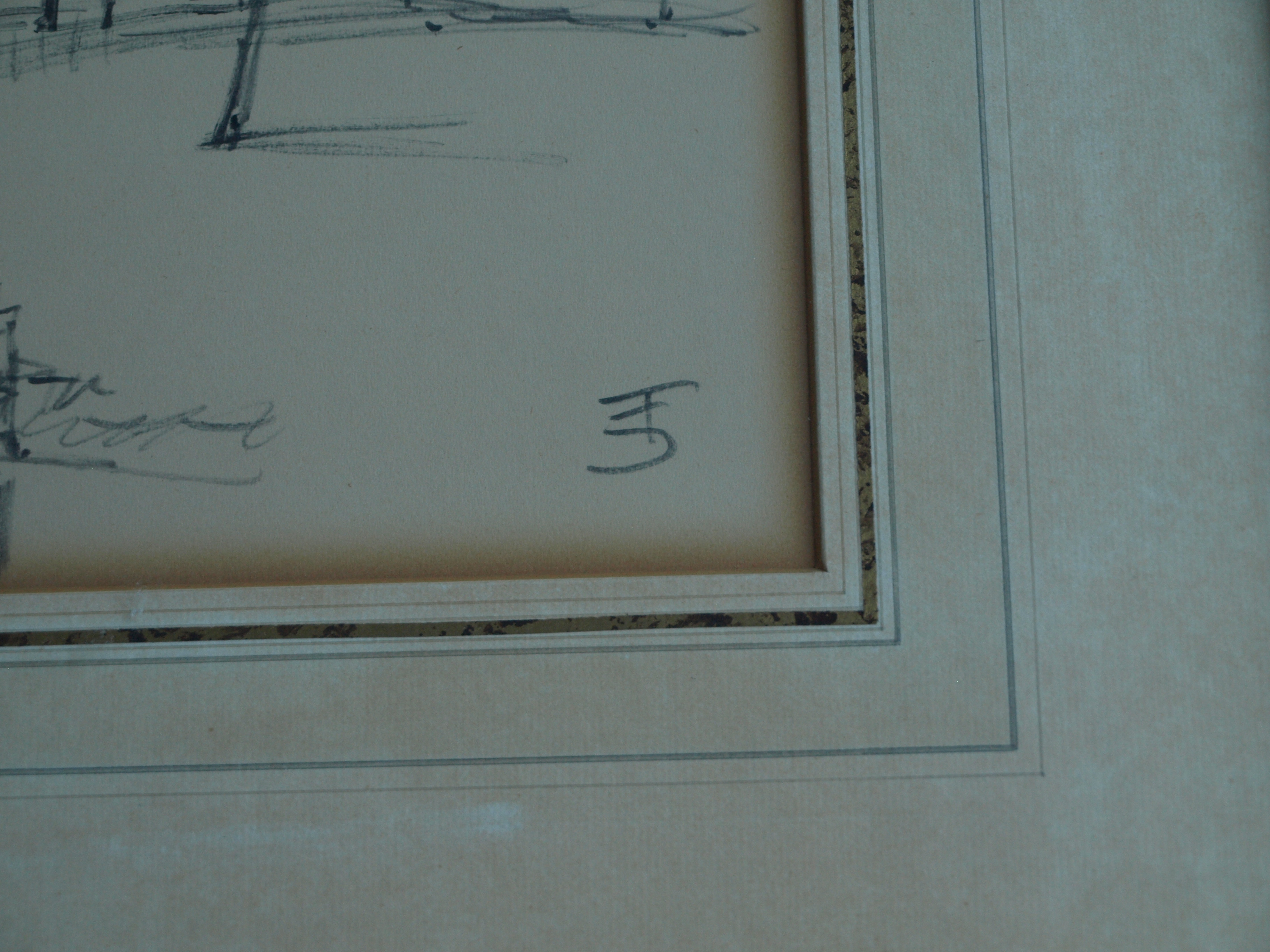 Niet of onleesbaar gesigneerd - Tekening , Dorpje – gesigneerd & ingelijst – ca 1964  kopen? Bied vanaf 1!