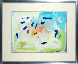 Ferd op de Coul - Gouache, Abstracte compositie - Ingelijst verkocht voor € 50!