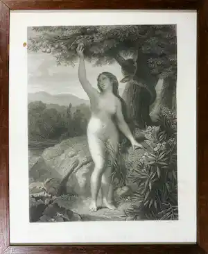 Charles de Lalaissé - Gravure, Eve cueille la pomme - Ingelijst verkauft für € 20!