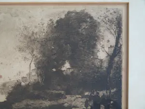 C.L. Dake - Ets naar een schilderij van Jean-Baptiste Corot, Landschap – ingelijst - ca 1890 kopen? Bied vanaf 25!