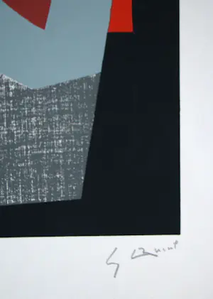 Georges Breuil - Abstracte compositie - 1954 - Originele zeefdruk, gesigneerd en genummerd kopen? Bied vanaf 160!