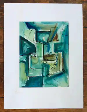 Adine Engelman - Abstracte compositie (1961), aquarel verkauft für € 45!