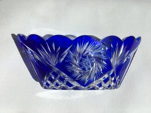 Niet of onleesbaar gesigneerd - Boheems kobaltblauw glasobject kopen? Bied vanaf 1!