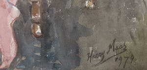 Harry Maas - Aquarel, Zittend naakt - Ingelijst kopen? Bied vanaf 200!