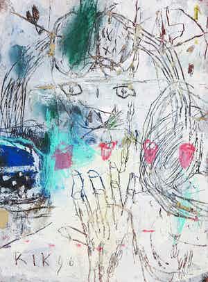 Rik van Iersel - Gemengde techniek op karton, Zonder titel verkocht voor € 100!