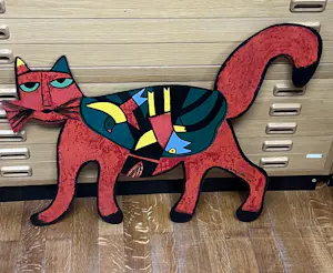 Corneille - Corneille - Sculpture métal Chat Rouge kopen? Bied vanaf 650!