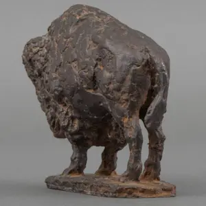 Pieter d' Hont - Bronzen beeld: 'bizon' - 1981 kopen? Bied vanaf 1500!