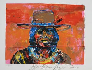 Espen Hagen - Zeefdruk, Indiaan met hoed kopen? Bied vanaf 35!