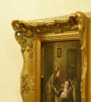 Leendert Verburgh - (1924) - Larense School - "Moeder en Kind " - Olieverf/Paneel - Sign. Lo. kopen? Bied vanaf 120!