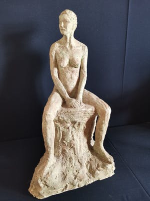 Niet of onleesbaar gesigneerd - Zittend naakte dame kopen? Bied vanaf 1!