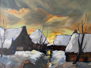 Toon Koster - winterse zonsondergang kopen? Bied vanaf 145!