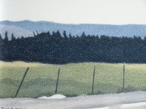 Inge Krassenburg - Tekening, “Landschap” – gesigneerd en ingelijst (Groot) kopen? Bied vanaf 1!