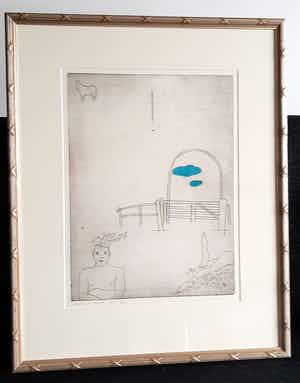 Harrie Gerritz - mooi ingelijste ets, let op details verkocht voor € 89!