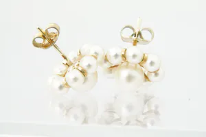 Elegante jaren 60/70 set 14 krt dames oorstekers met pareltjes. kopen? Bied vanaf 90!