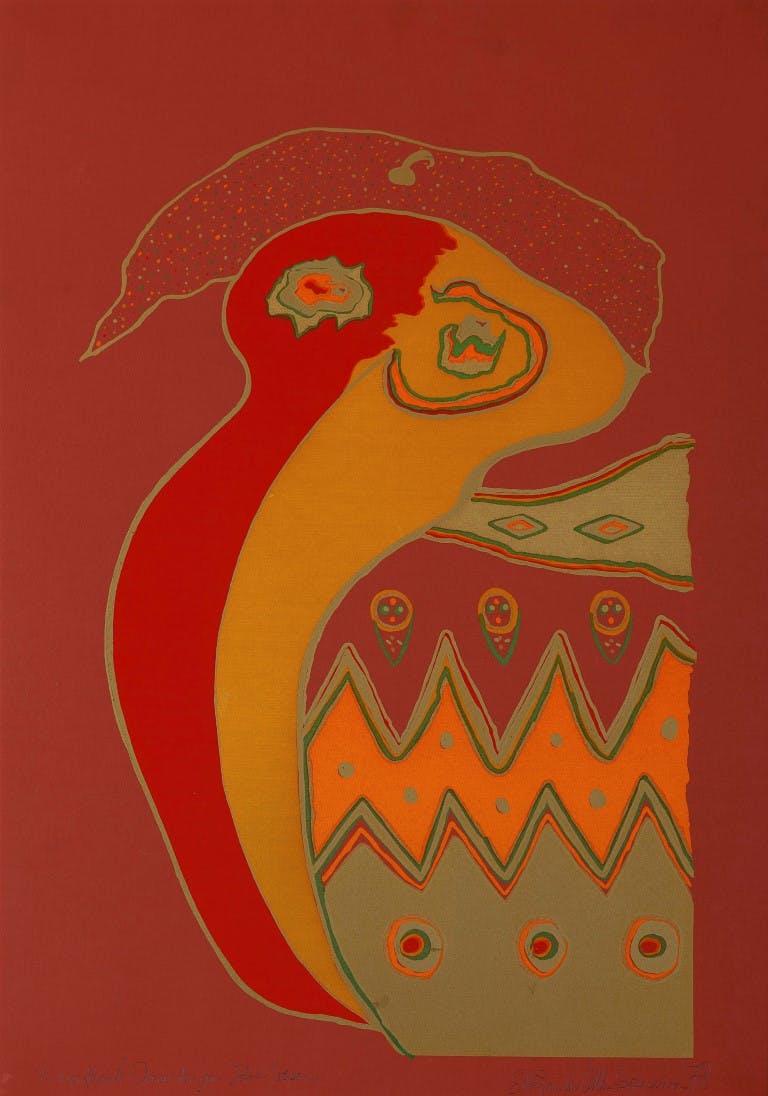 Eddy van der Velden - Zeefdruk op papier - gesigneerd r.o. '78 - oplage 2 / 3 kopen? Bied vanaf 10!