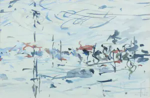 Anton Voorzanger - Aquarel, Winterlandschap - Ingelijst kopen? Bied vanaf 100!