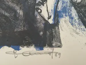 Niet of onleesbaar gesigneerd - Grote in 1969 gemaakte E.A. Litho "het Balkon" potloodgesigneerd kopen? Bied vanaf 1!