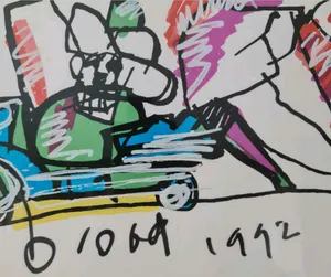 Herman Brood - Yaya Club - handgesigneerd - ingelijst - 135 ex. kopen? Bied vanaf 1!