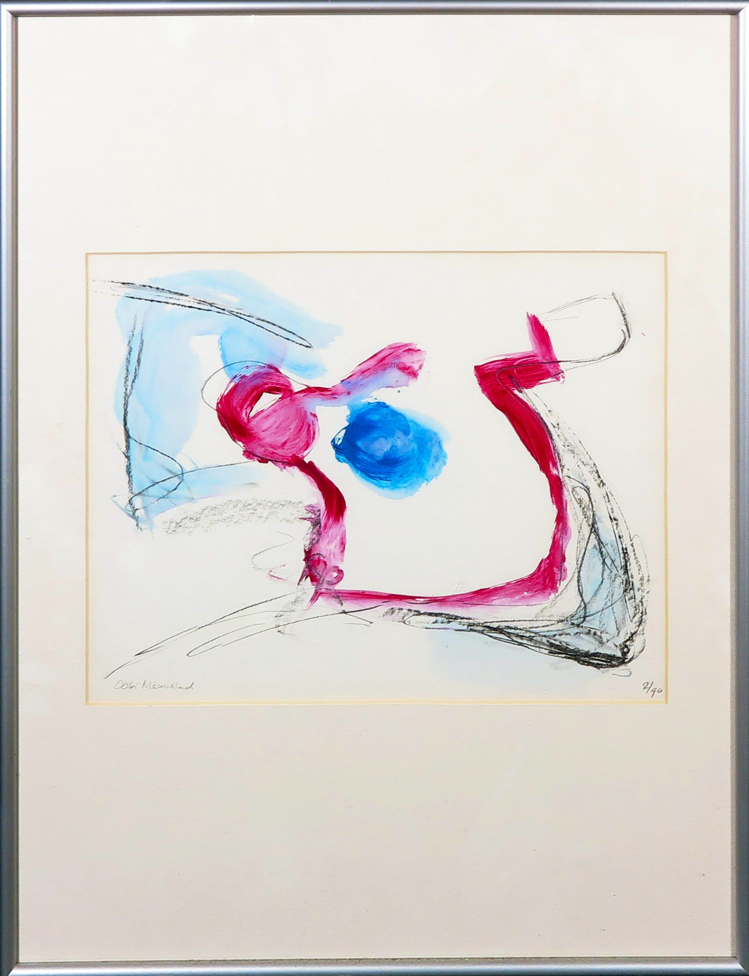 Cobi Nieuwstad - Gemengde techniek op papier, Zonder titel - Ingelijst kopen? Bied vanaf 1!