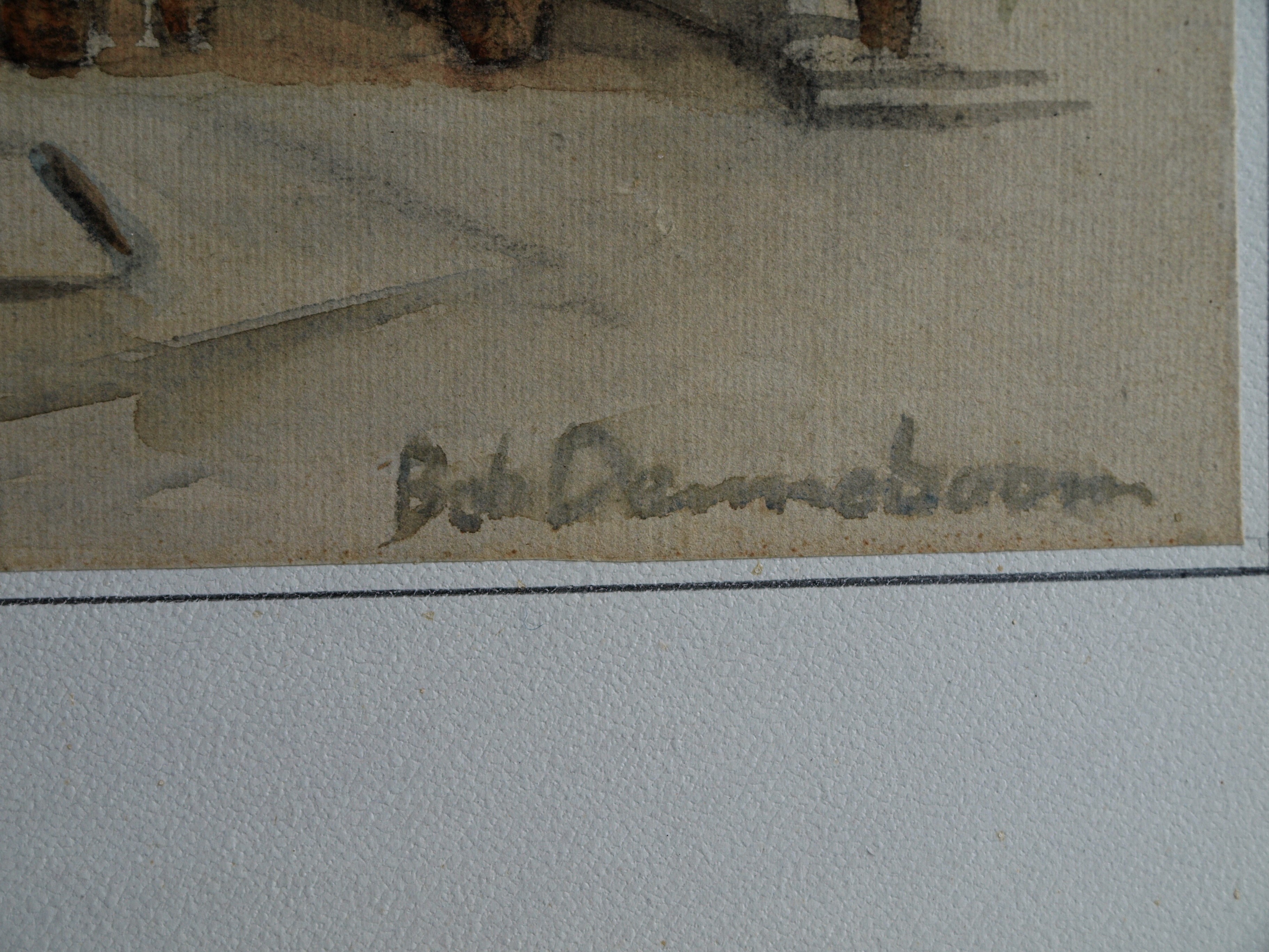 Bob Denneboom - Aquarel , Patio, Espana, Palma - ingelijst – 1958 kopen? Bied vanaf 50!
