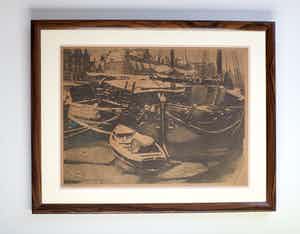 Willem Witsen - Turfschepen in de Oude Schans verkocht voor € 350!