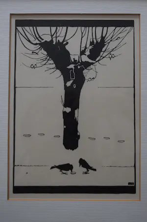 Jan Wittenberg - houtgravure - Knotwilg in de Winter kopen? Bied vanaf 125!