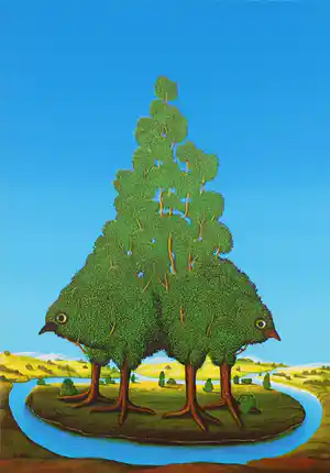 Siegbert Hahn - Kleurenoffset-litho BAUMVOGEL verkocht voor € 1!