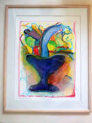 Oskar Lens - Abstraherend Stilleven verkocht voor € 60!