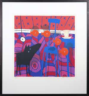 Peter Bastiaanssen - Zeefdruk, Zonder titel 2 - Ingelijst verkocht voor € 80!