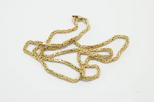 01 - Stijlvol 14 karaat geel gouden konings collier - vierkante schakel kopen? Bied vanaf 380!