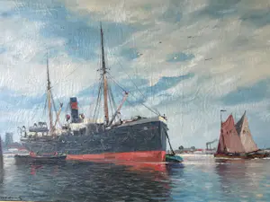 H. Meullemans - Havenzicht met stoomboot kopen? Bied vanaf 350!