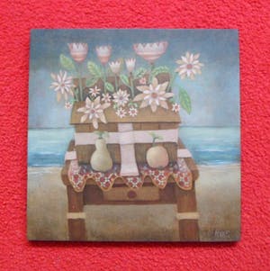 Schilder Hermanus - 1955-2017 - poëtisch realist - stilleven aan Zee. kopen? Bied vanaf 95!
