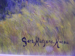 Gertrude Hutjens Koene - Heuvellandschap met beek. kopen? Bied vanaf 49!