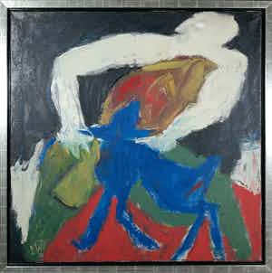 Martin van Wordragen - Olieverf op doek, Betrapt - Ingelijst (Groot) verkocht voor € 300!