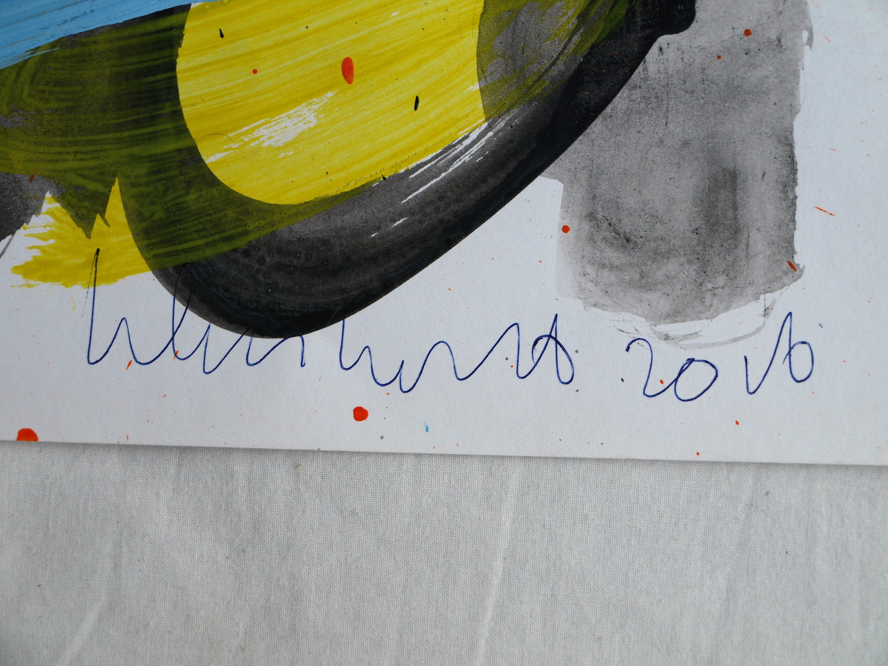 Peter Klashorst - Acrylverf op papier – Naakt in een abstract landschap 1 - 2016 kopen? Bied vanaf 30!