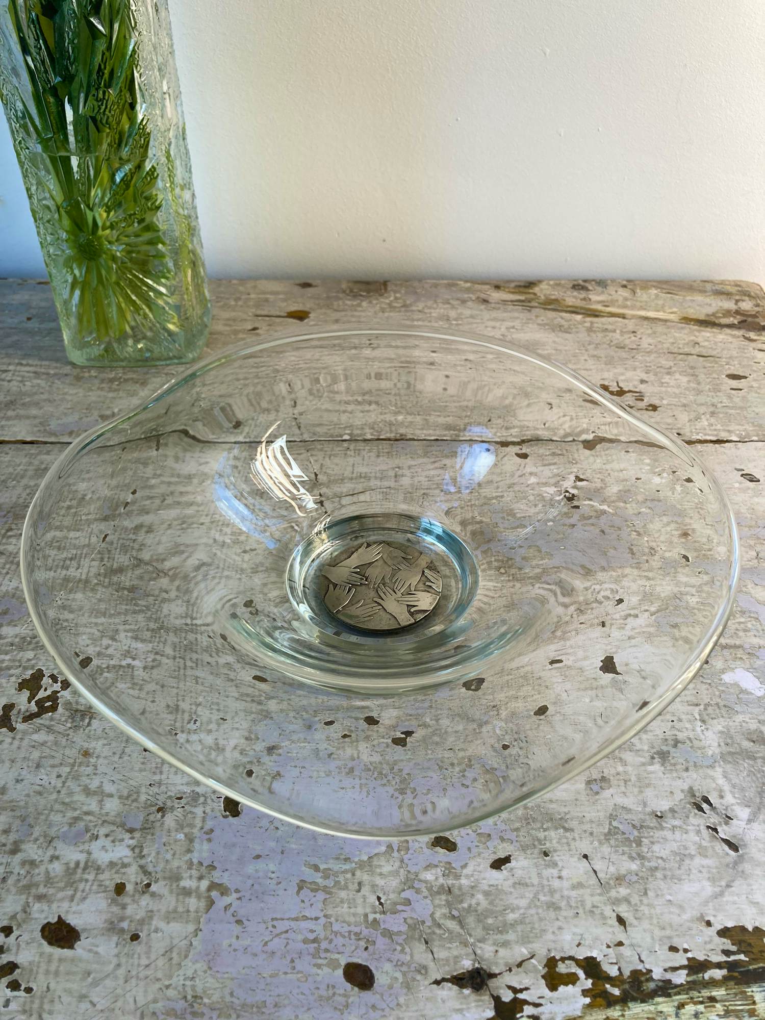 Frans Steginga - Corry Ammerlaan, Artihove, zware schaal met verzilverde kern kopen? Bied vanaf 35!