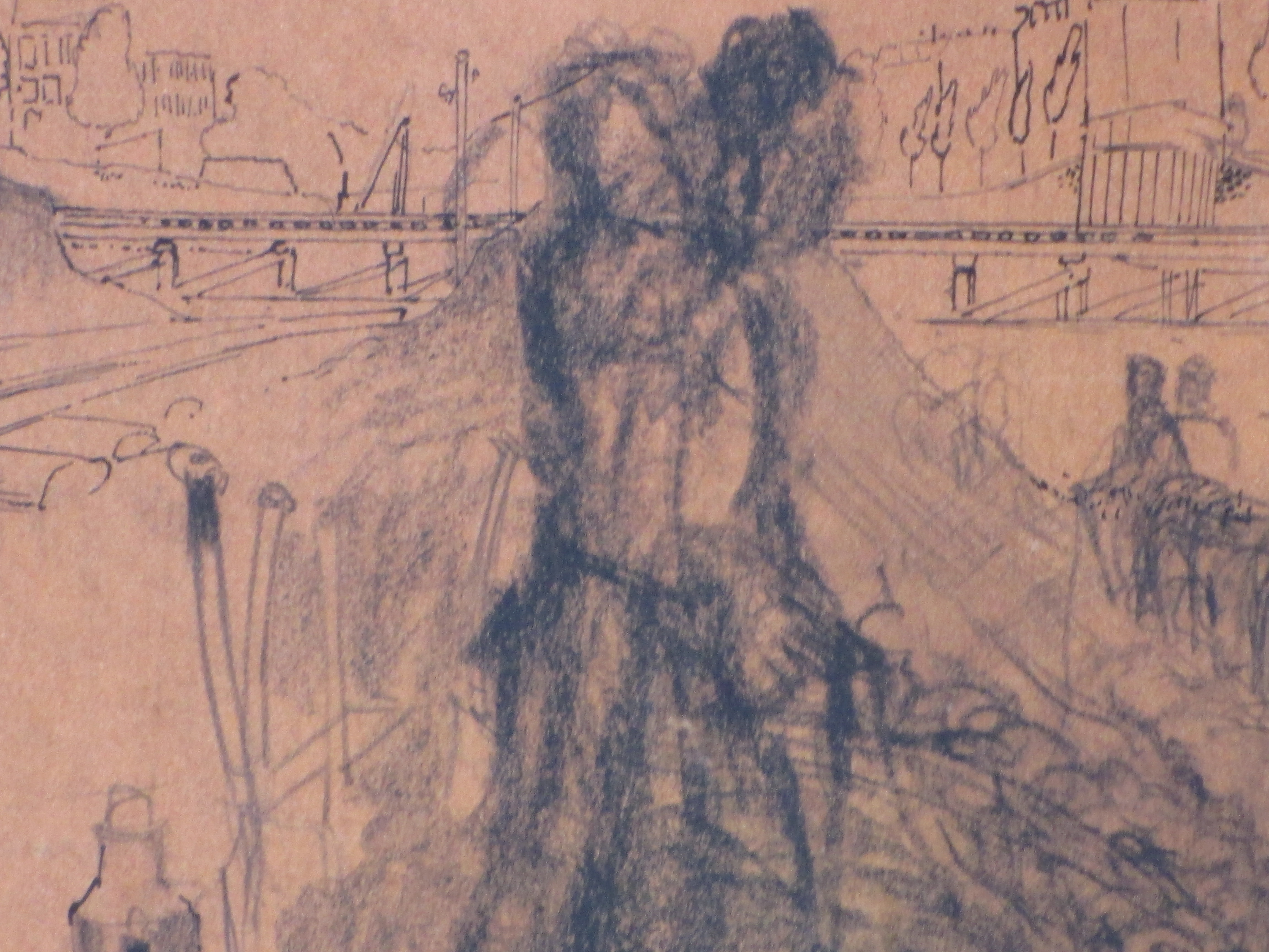 Pieter Dupont - Aan de oevers van de Seine - Tekening kopen? Bied vanaf 1!