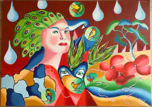 Maartje Wijngaarden - z.t. | surrealistisch olieverfschilderij vendu pour 75€ !