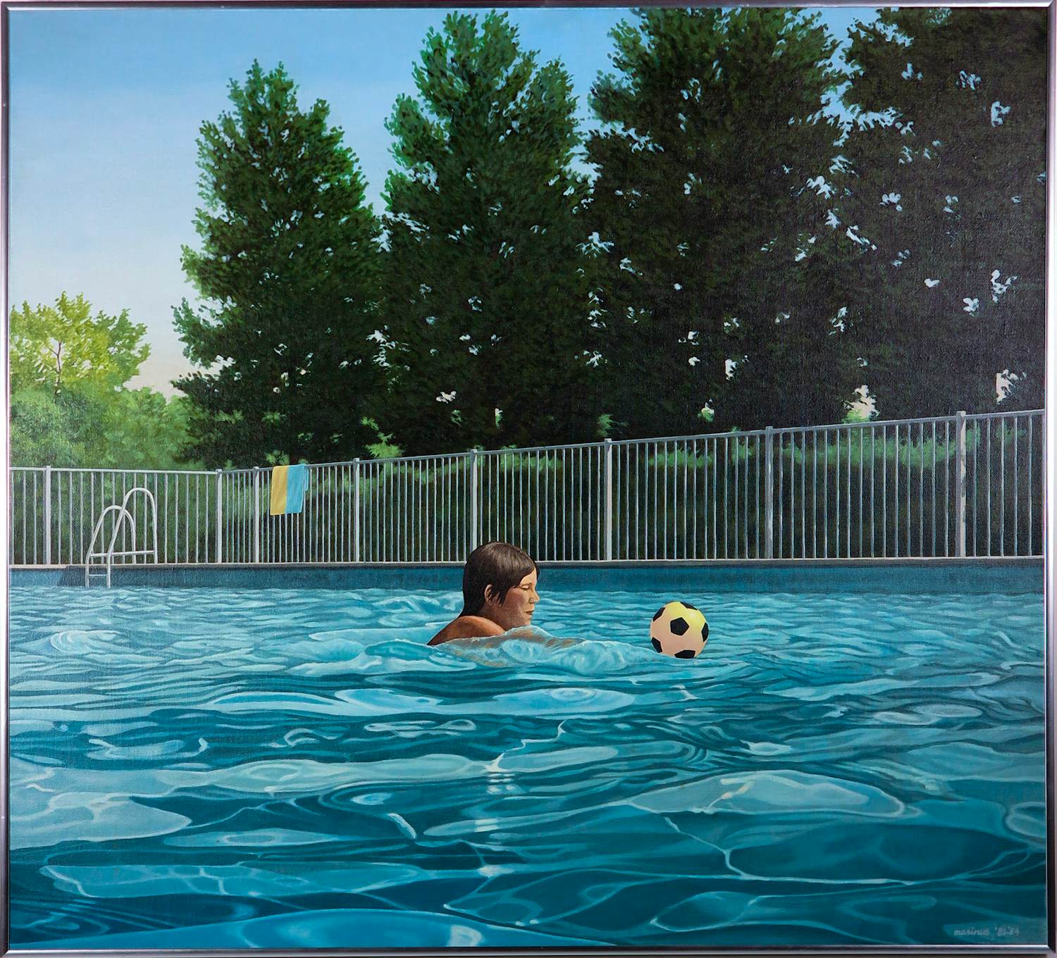 Rien Scholten - Acryl op doek, Vanuit het water - Ingelijst kopen? Bied vanaf 200!