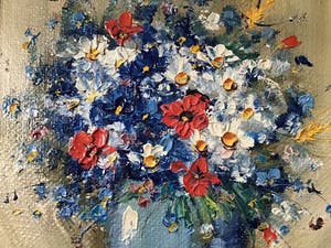 Niet of onleesbaar gesigneerd - Pot bloemen. kopen? Bied vanaf 1!