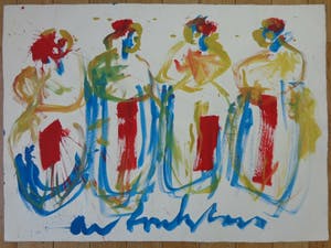 Anton Heyboer - VIER VROUWEN / ORIGINEEL WERK / 78x107cm / SIG kopen? Bied vanaf 145!