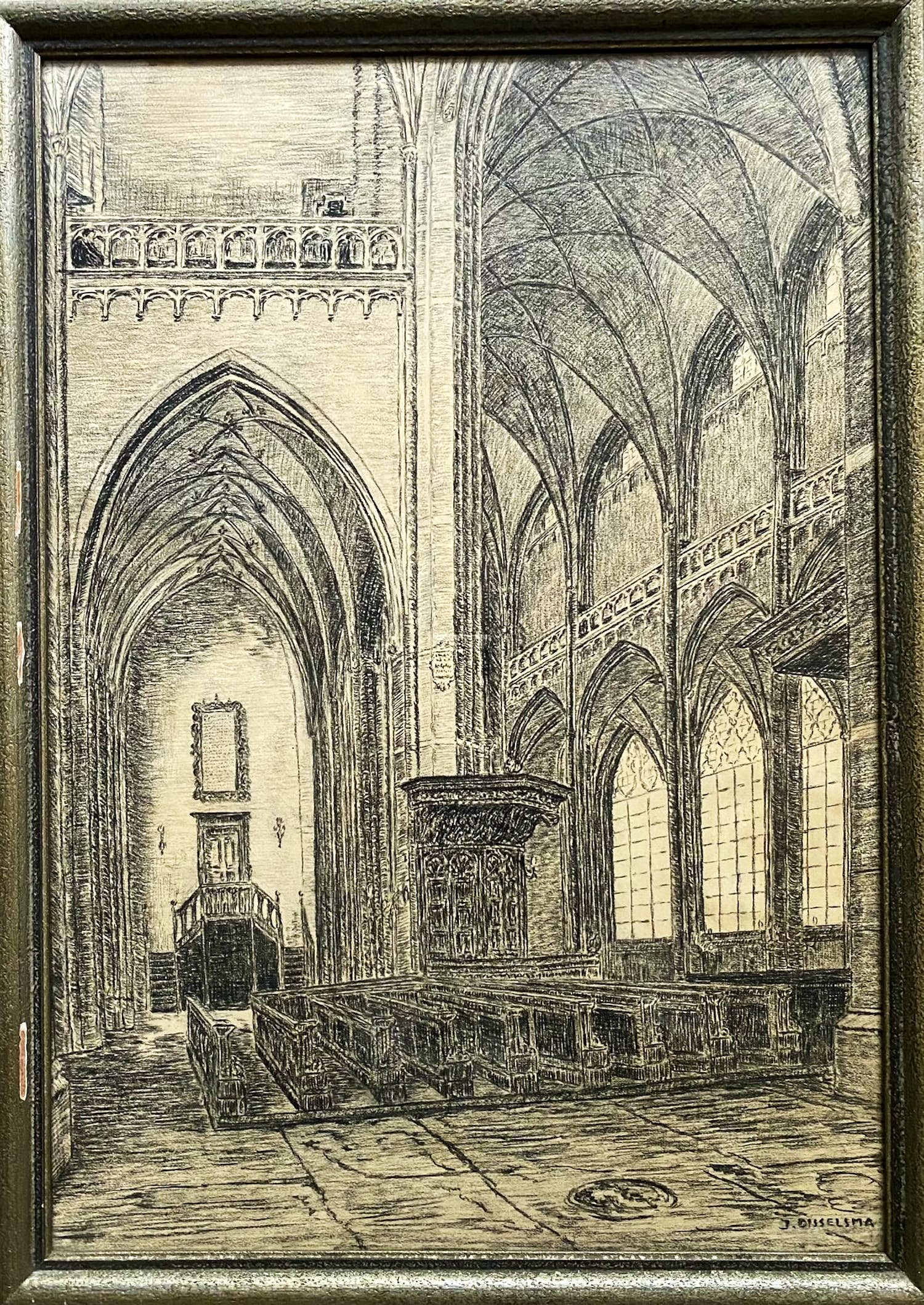 Jan Disselsma - Kerkinterieur kopen? Bied vanaf 45!