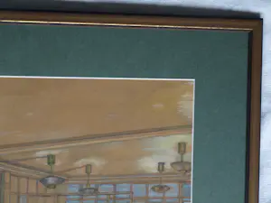 Dirk Harting - Ingelijste pasteltekening , Op kantoor – 1954 - Lijst, 50 x 64 cm kopen? Bied vanaf 100!