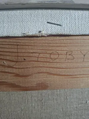 Sjef Toby - groot schilderij J (Sjef) Toby - Mercedes 180 - 1985 kopen? Bied vanaf 180!