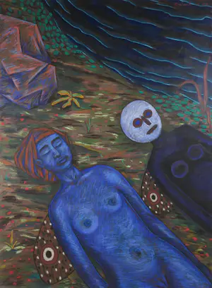 Steven Rowland - Pastel, Young woman dreaming - Ingelijst (Zeer groot) kopen? Bied vanaf 1!