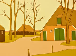 Klaas Bernink - Landschap met boerderijen kopen? Bied vanaf 150!